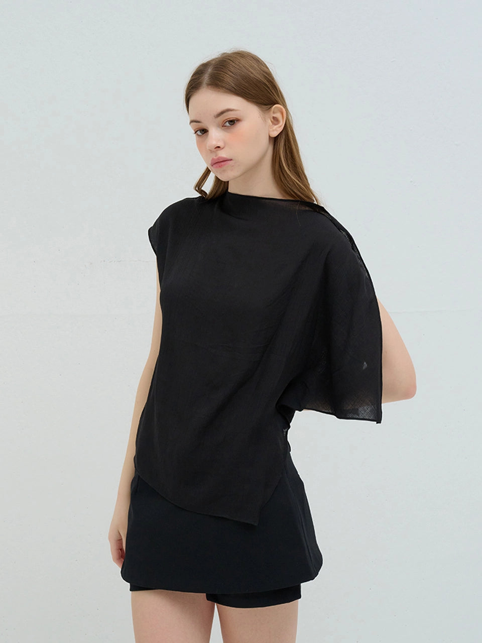 UNBALANCED OFF-SHOULDER BLOUSE - 3color