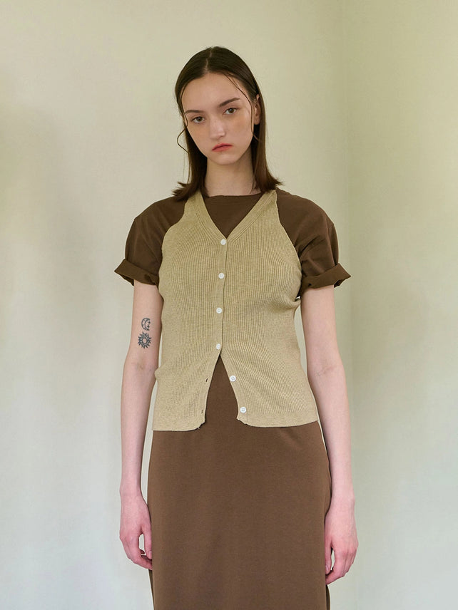 SUMMER CUTTING ONE PIECE BROWN