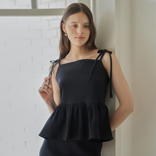 BON BON SLEEVELESS BLOUSE_BK
