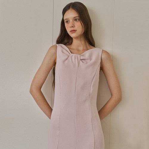 DRAPING NECK DRESS_PK