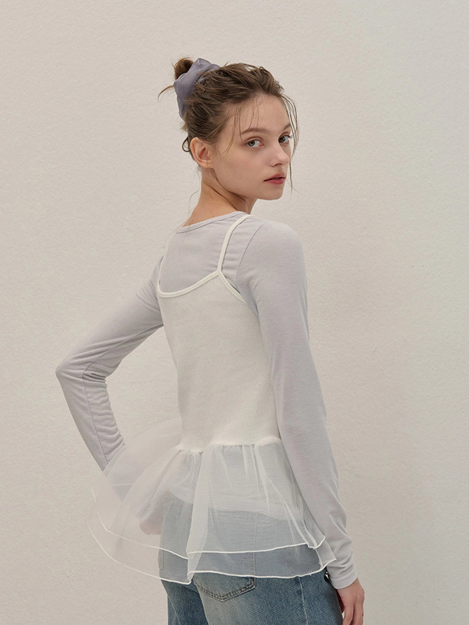 ORGANZA SLEEVELESS BLOUSE WHITE WHITE