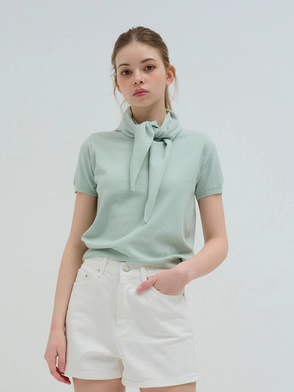 SUMMER SCARF WRAP KNIT MINT
