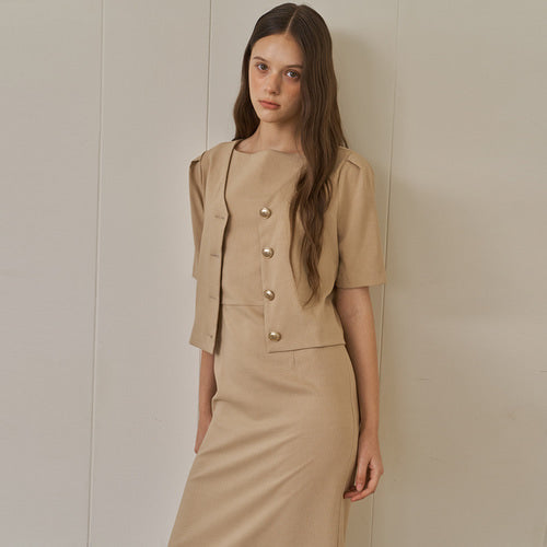 (SET UP) OVE 2 BLOUSE + INNER SHEER DRESS_BE