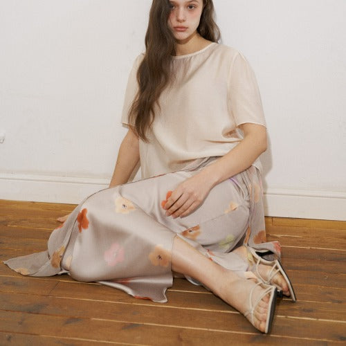FLOWER SHEER SET UP SKIRT (JD)