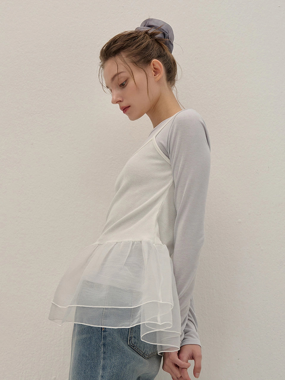 ORGANZA SLEEVELESS BLOUSE WHITE WHITE