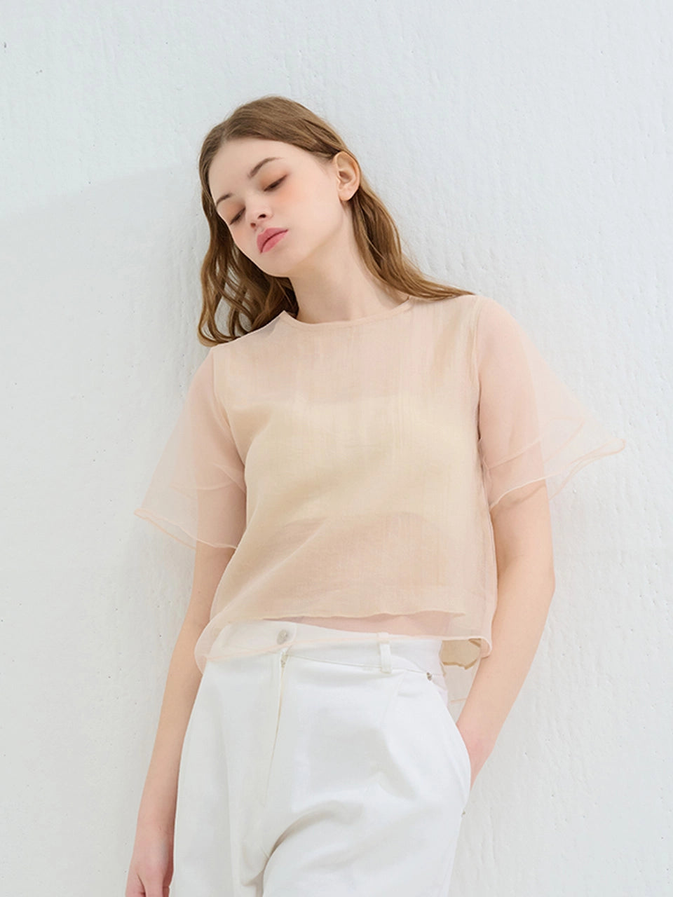 ORGANZA DOUBLE LAYERED BLOUSE - 3color