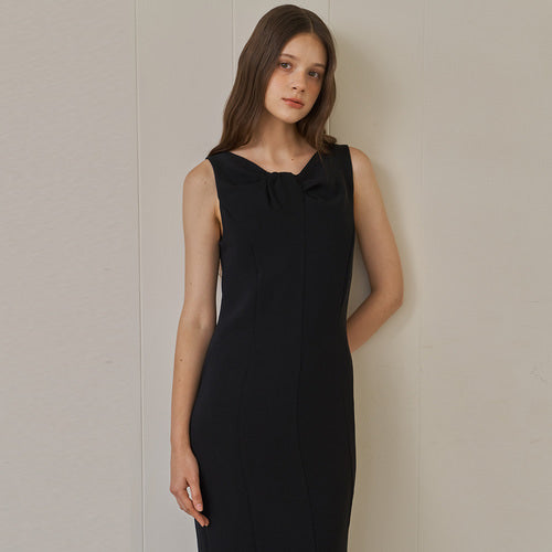 DRAPING NECK DRESS_BK