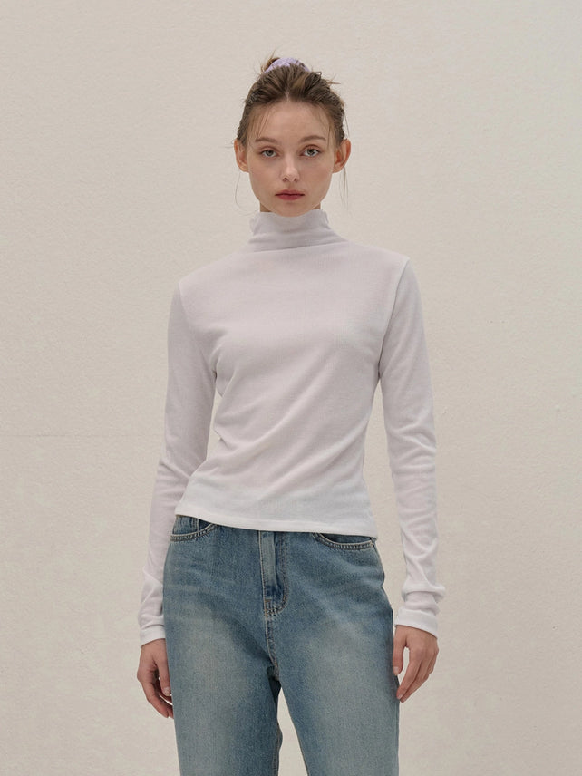 [양면 착용 가능] HALF-NECK KNIT CARDIGAN WHITE