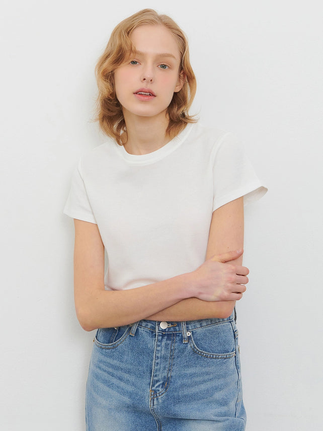 SEMI CROP T-SHIRT WHITE