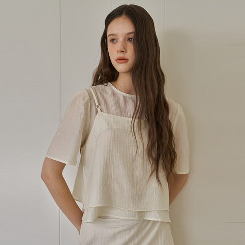 [시즌오프] SHEER SET UP BLOUSE_YE