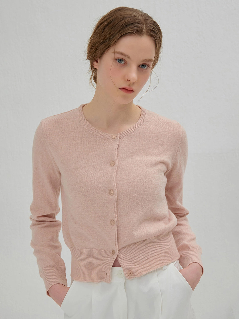 ROUND CARDIGAN PINK