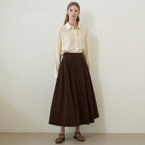 HARF FLARE CORDUROY SKIRT (3COLORS)