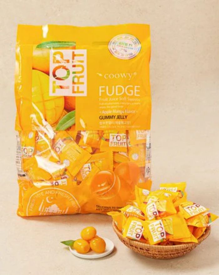 TOP FRUIT Mango/Peach/Green Grape/Apple Mango Pure Juice Candy 320g