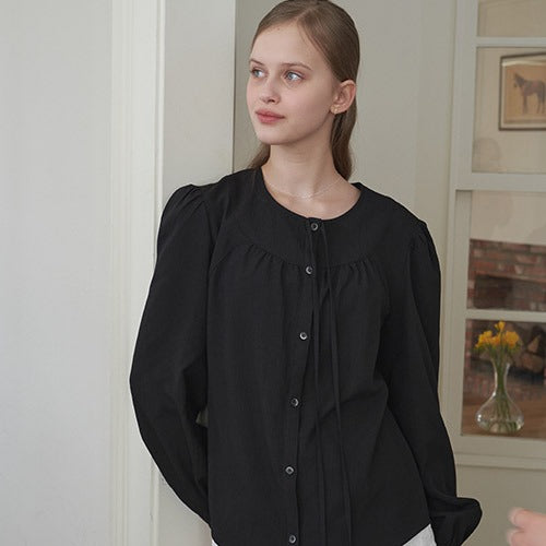 DRAPING VOLUME BLOUSE_BK