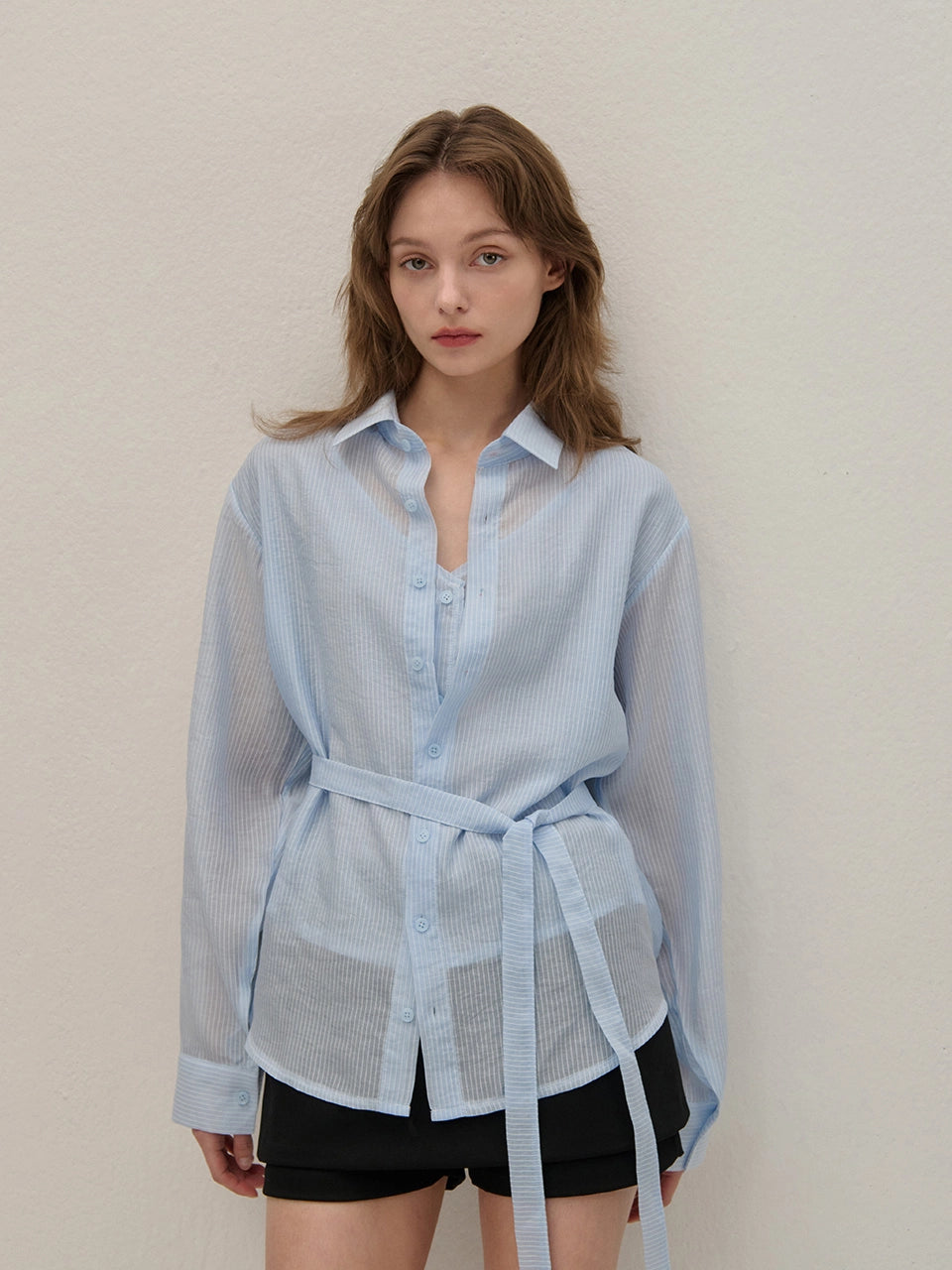 [한여름 시어 셔츠🧊] STRIPE SHIRT-BLUE