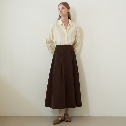 HARF FLARE CORDUROY SKIRT (3COLORS)