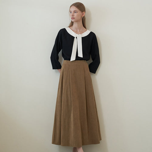 HARF FLARE CORDUROY SKIRT (3COLORS)