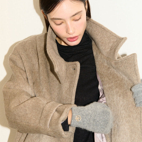 HIGH NECK HALF WOOL COAT_BE