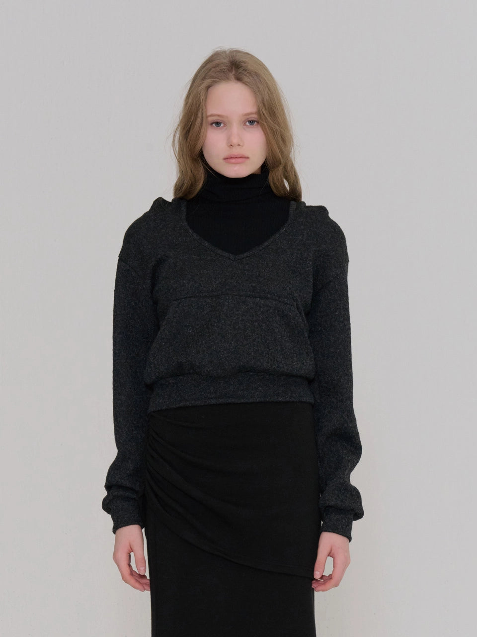 KNIT HOOD BLACK