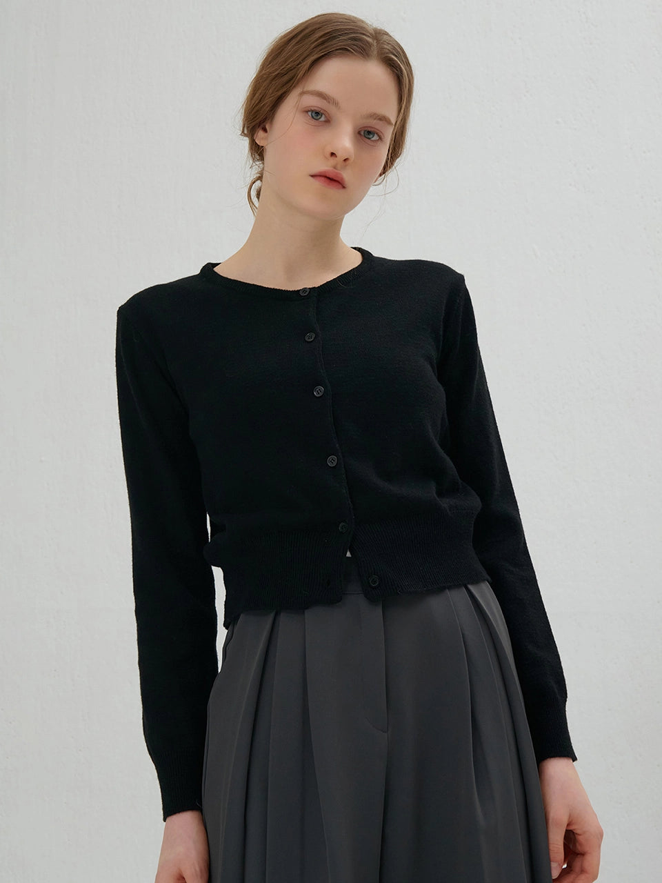 ROUND CARDIGAN BLACK