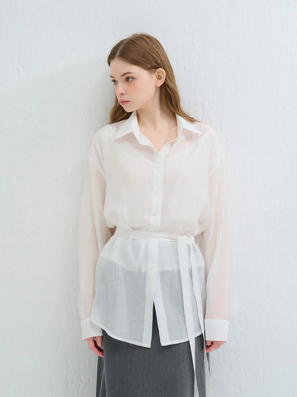 [한여름 시어 셔츠🧊]LAYERED SEERSUCKER SHIRT WHITE
