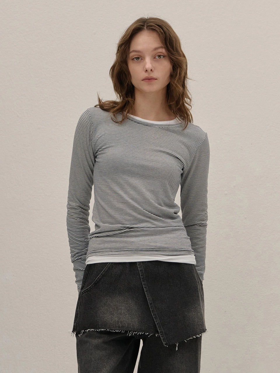 STRETCH LONG SLEEVE TOP - 6color