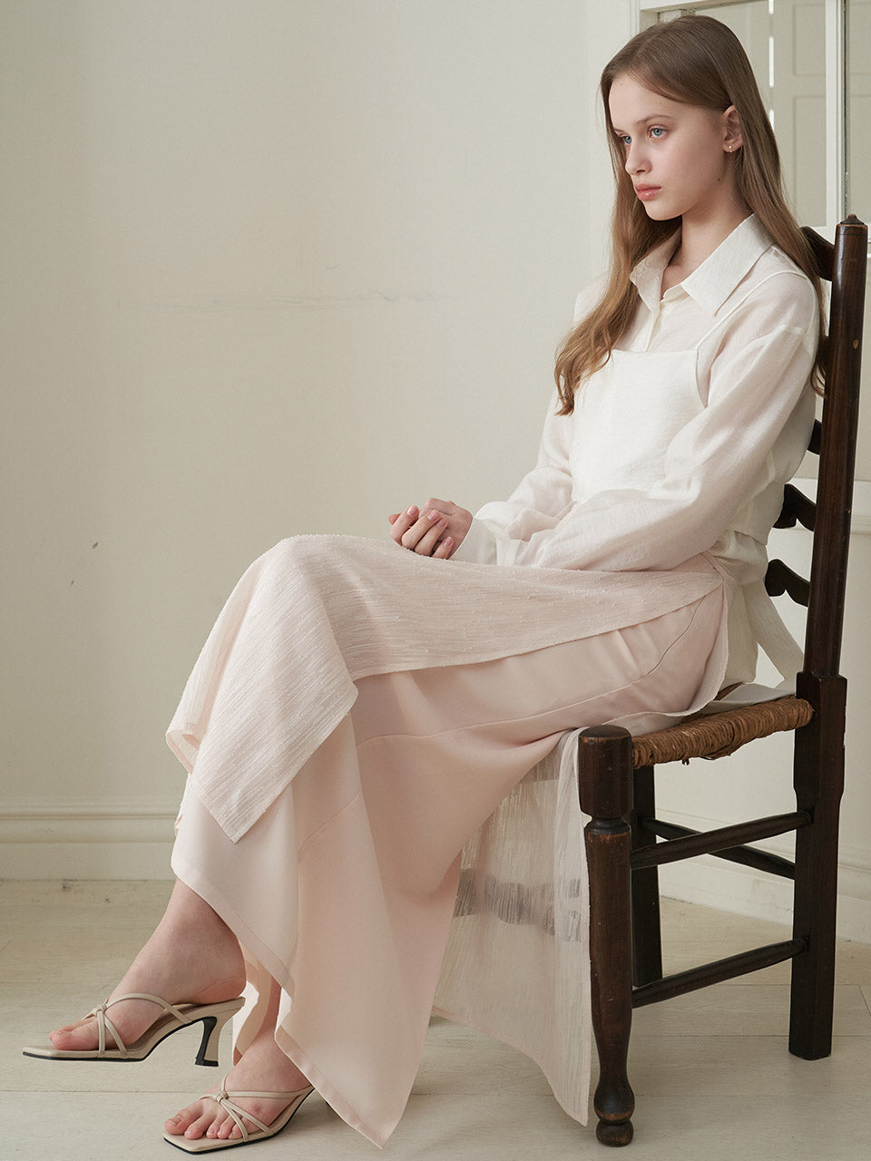 SHINE LAP SKIRT_PK/IV