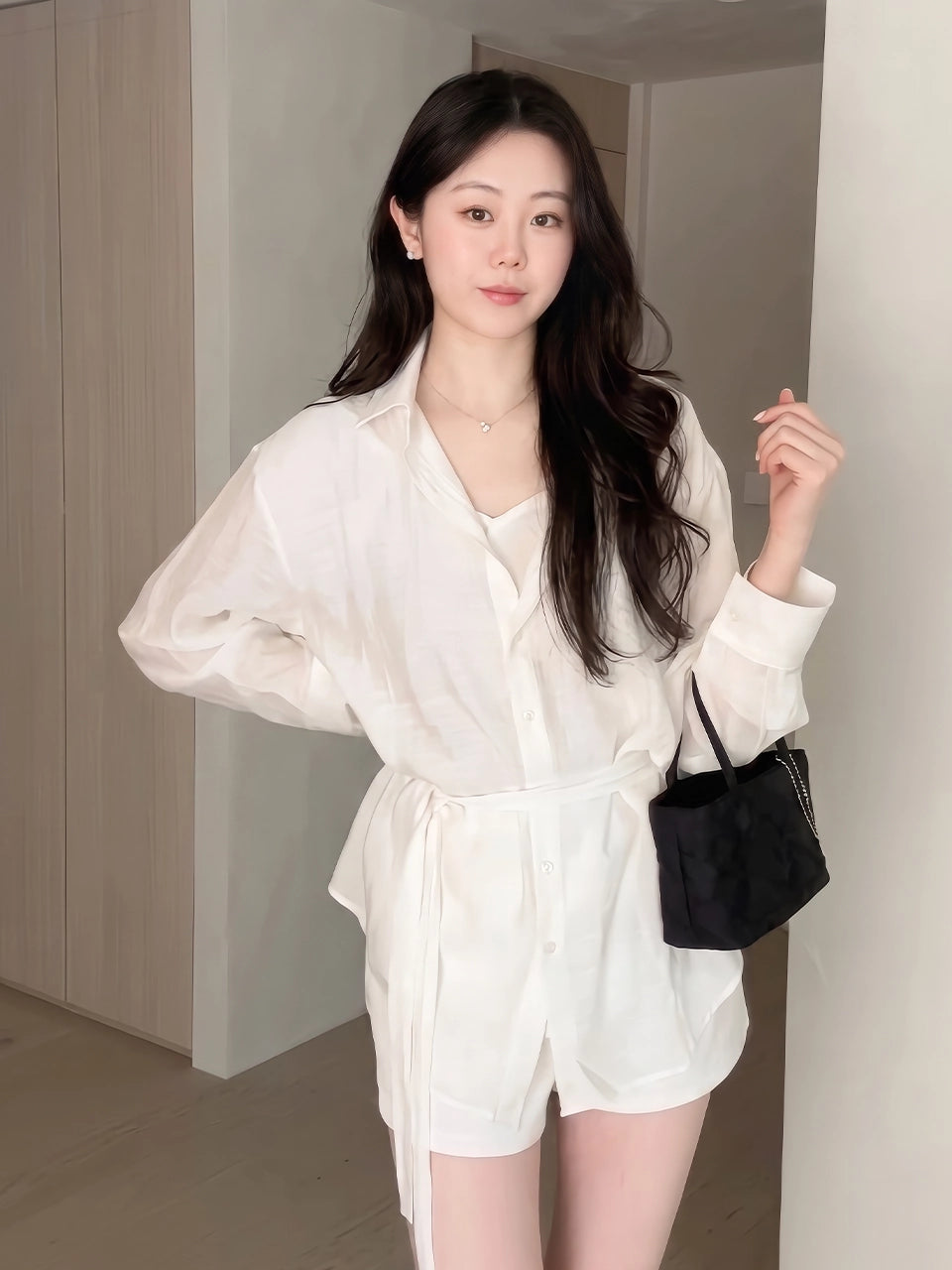 [인플s Pick] LAYERED SEERSUCKER SHIRT WHITE