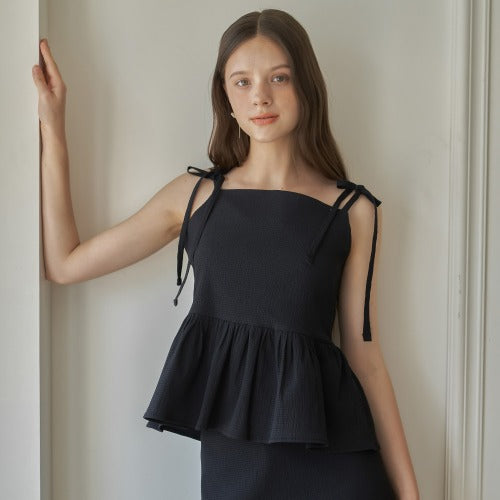 BON BON SLEEVELESS BLOUSE_BK