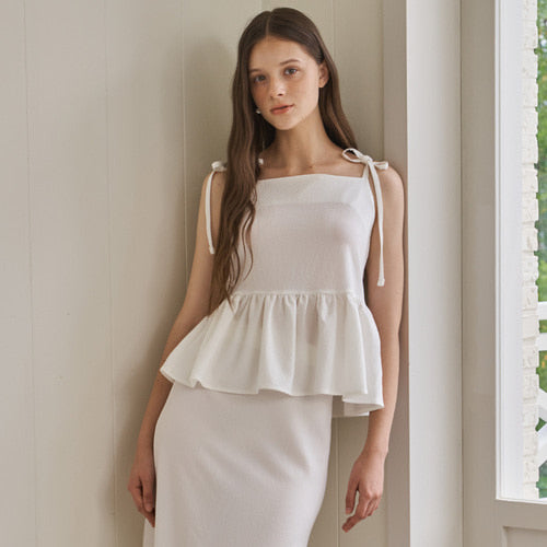BON BON SLEEVELESS BLOUSE_WH