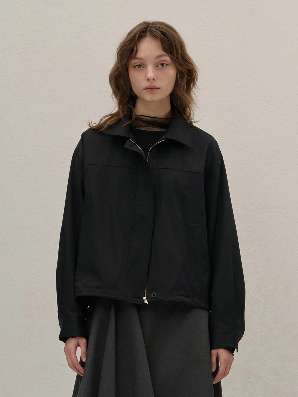COTTON BLOUSON BLACK