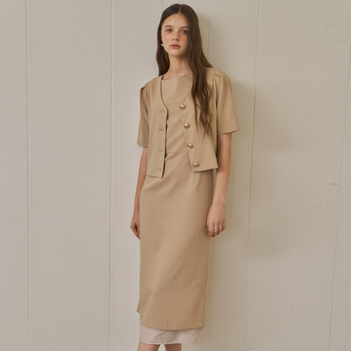 (SET UP) OVE 2 BLOUSE + INNER SHEER DRESS_BE