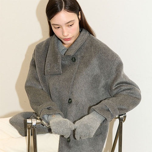 HIGH NECK HALF WOOL COAT_CH