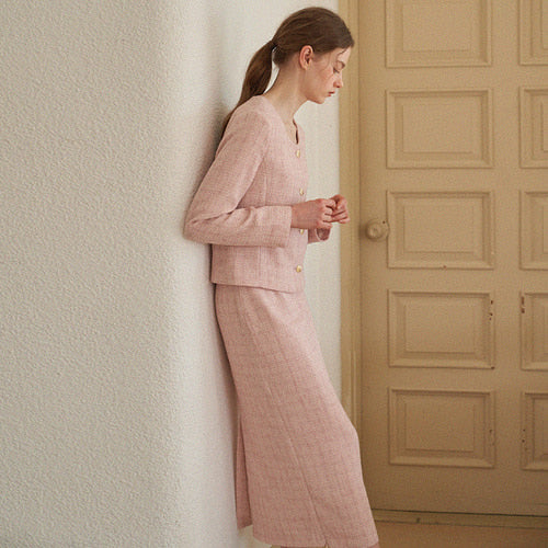 [SET UP] EDIT U-NECK JACKET + ELEGANCE SKIRT_PK