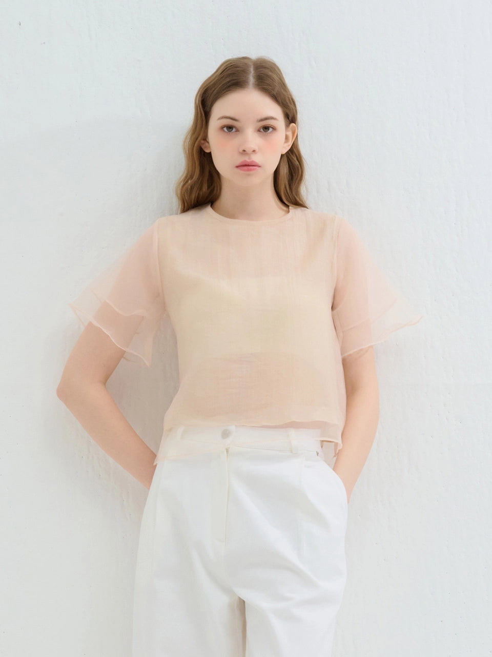 ORGANZA DOUBLE LAYERED BLOUSE - 3color