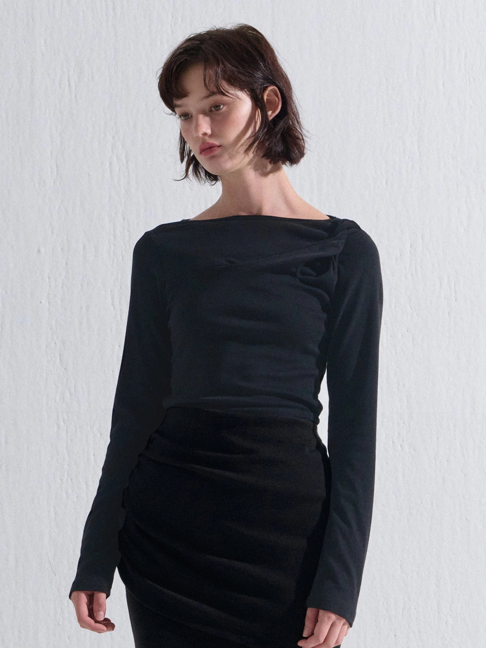 TWIST LONG T-SHIRT BLACK