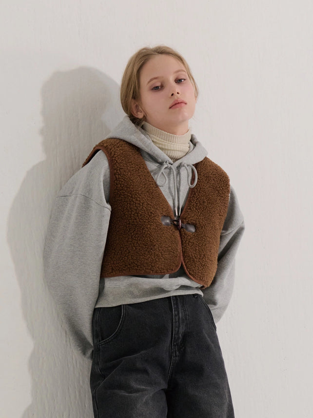 BOUCLE VEST BROWN