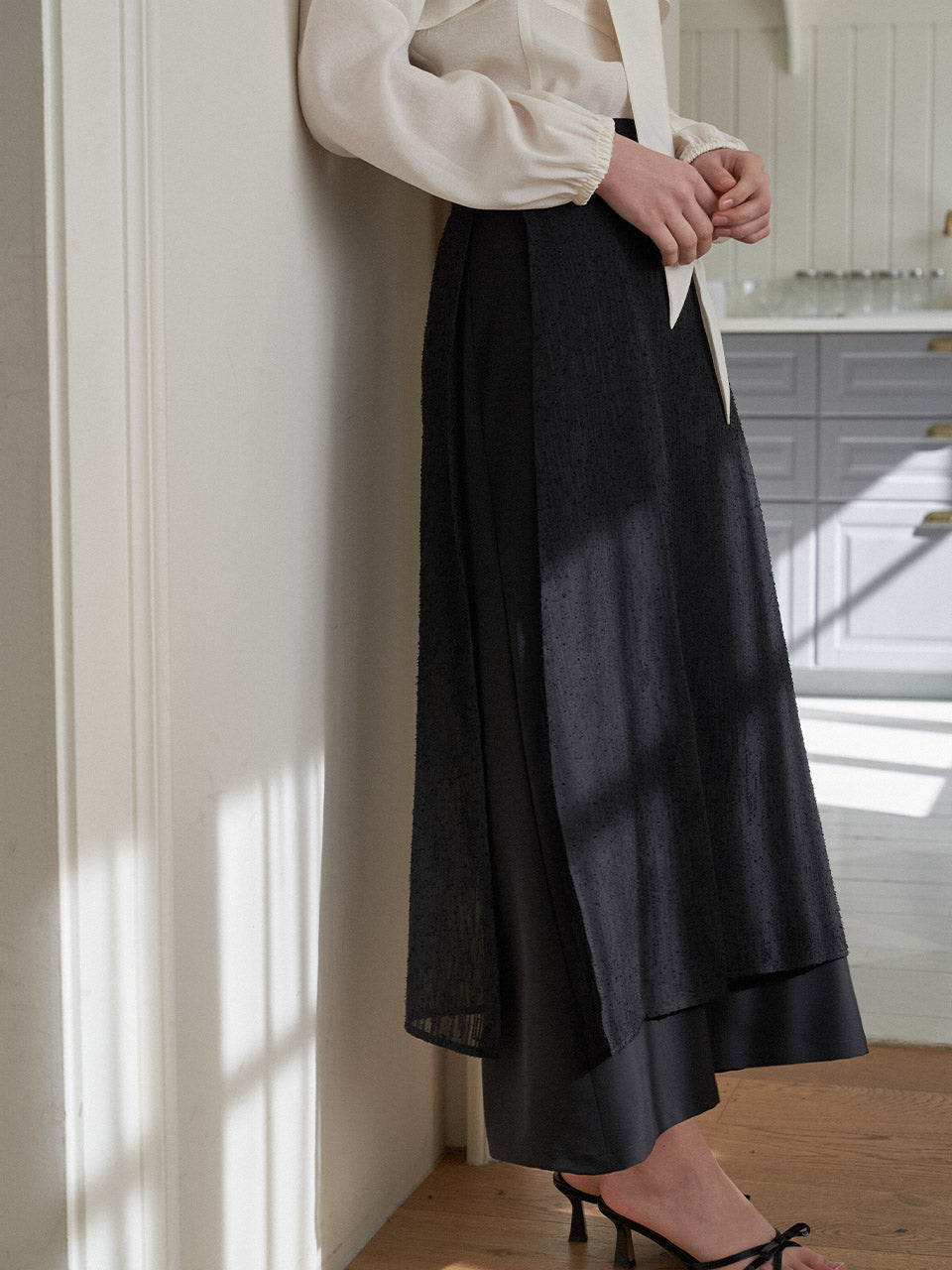 SHINE LAP SKIRT_BK