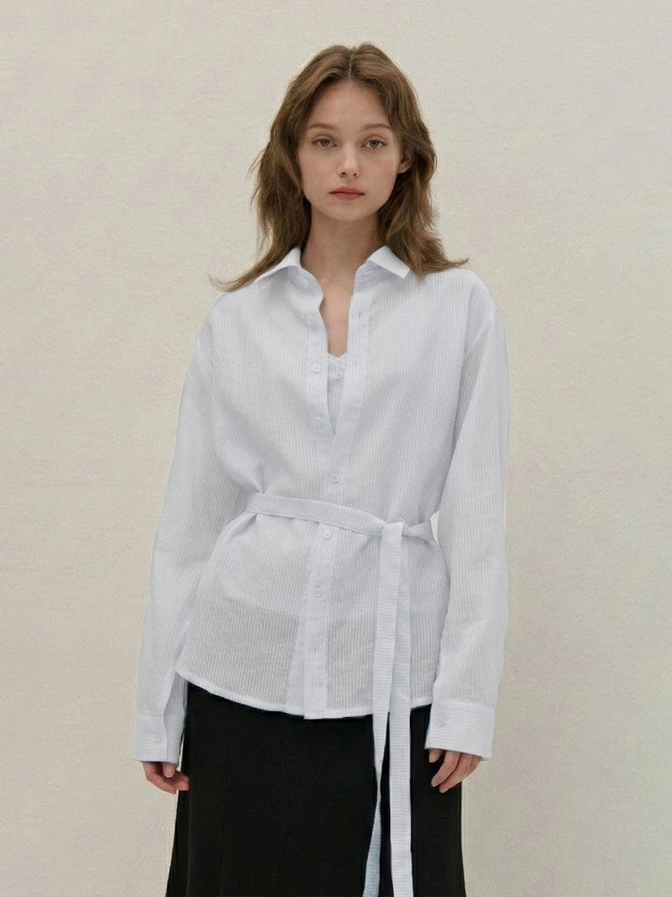 STRIPE SHIRT-WHITE