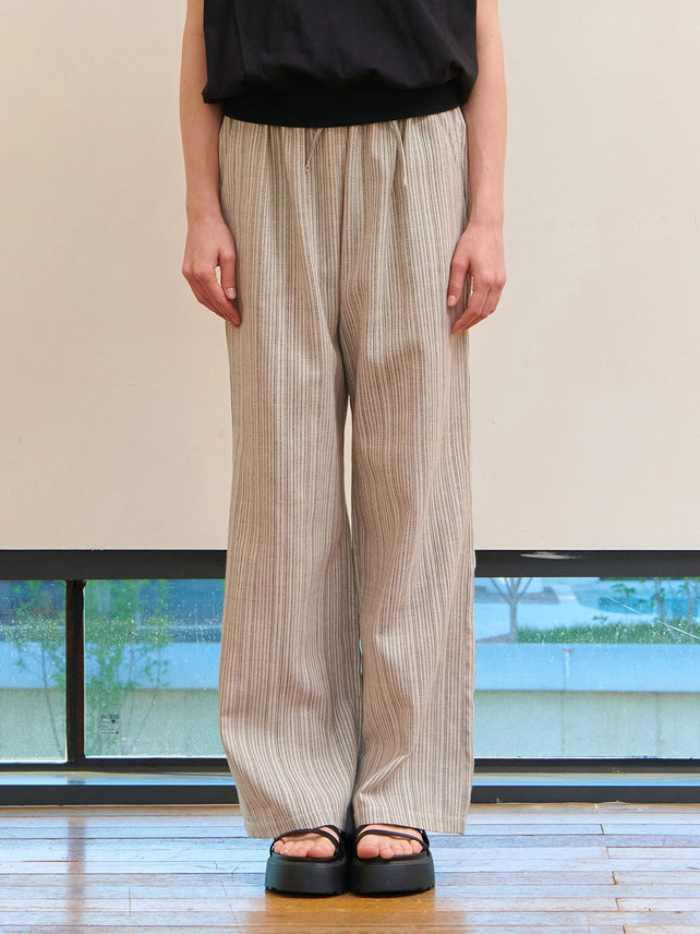 [REFURB] STRIPE LINEN BANDING PANT