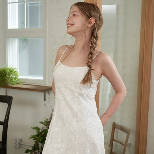 FLORAL JACQUARD SLEEVELESS DRESS_WT