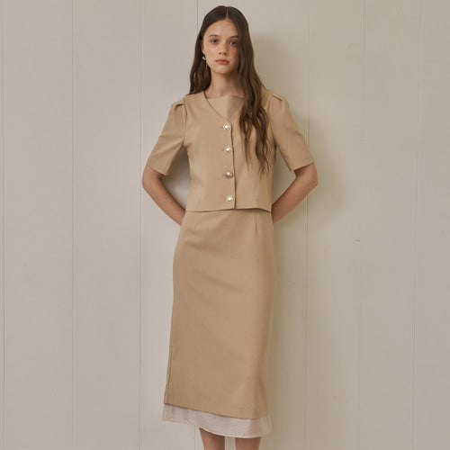(SET UP) OVE 2 BLOUSE + INNER SHEER DRESS_BE