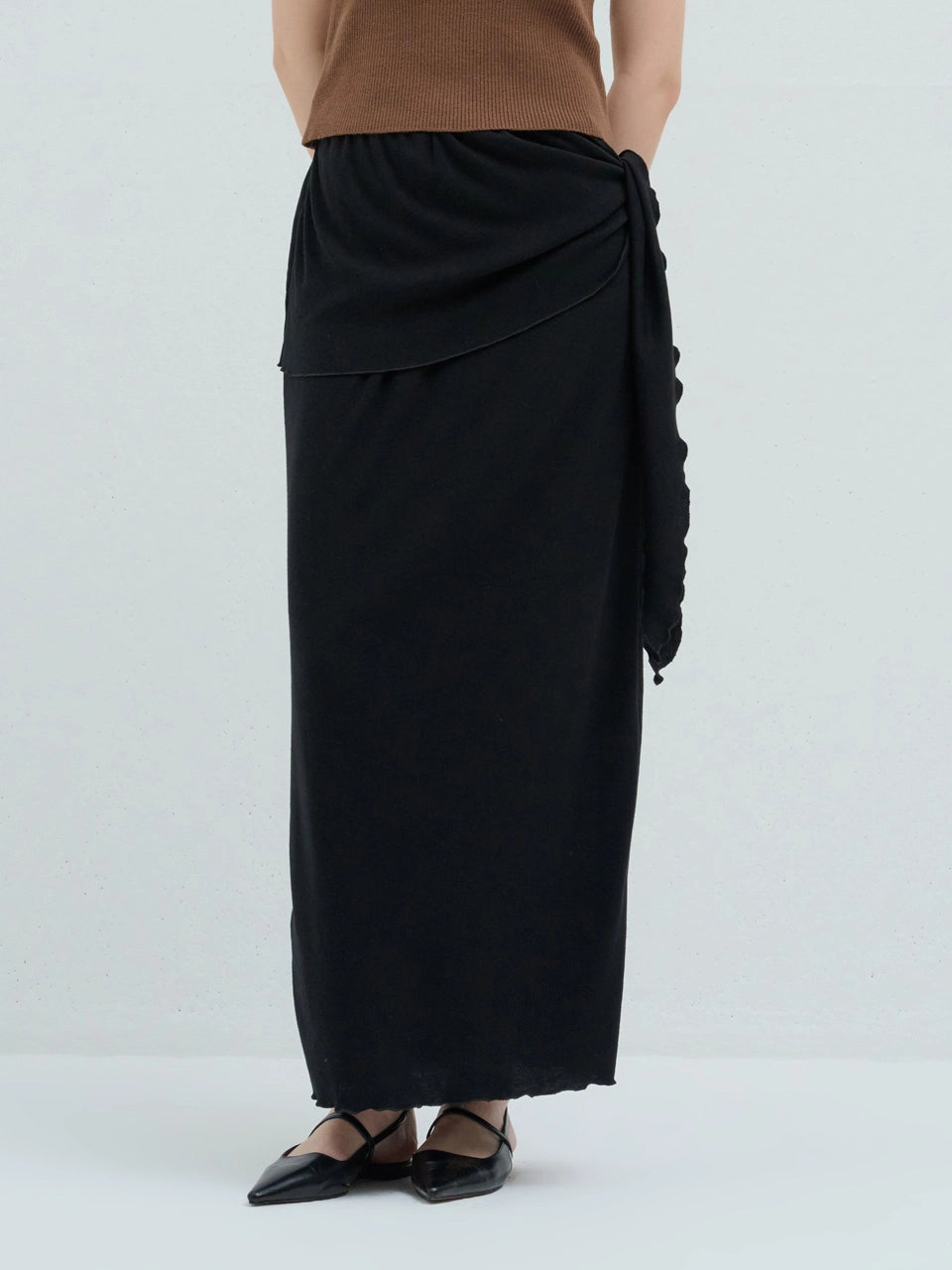 WRAP BANDING SKIRT BLACK