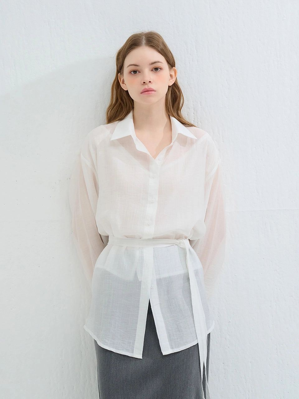 [한여름 시어 셔츠🧊]LAYERED SEERSUCKER SHIRT WHITE