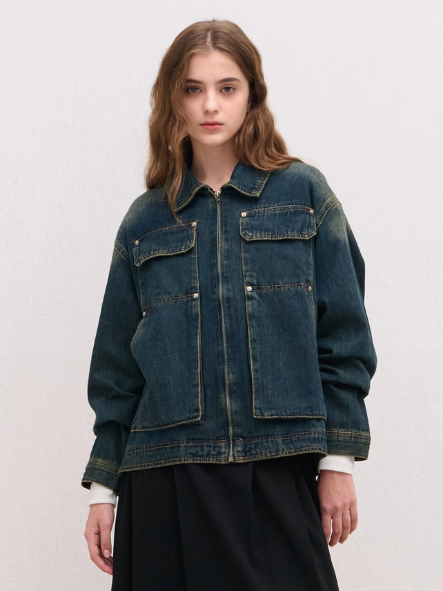 POCKET DENIM JACKET BLUE
