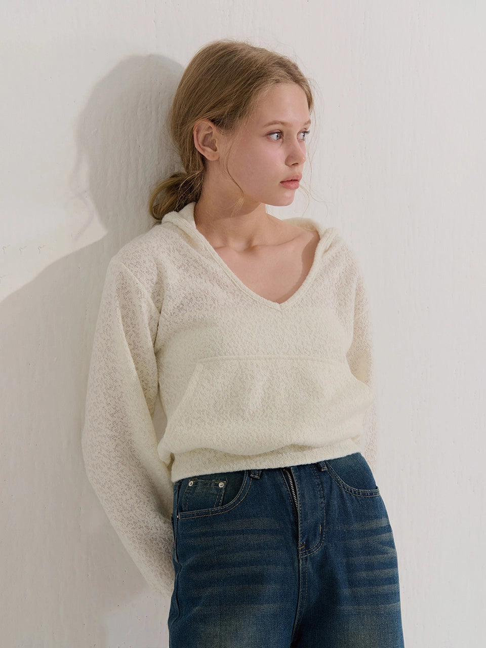 KNIT HOOD IVORY