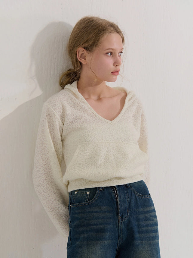 KNIT HOOD IVORY