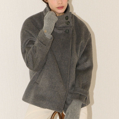 HIGH NECK HALF WOOL COAT_CH
