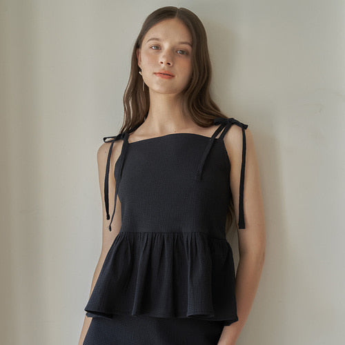 BON BON SLEEVELESS BLOUSE_BK