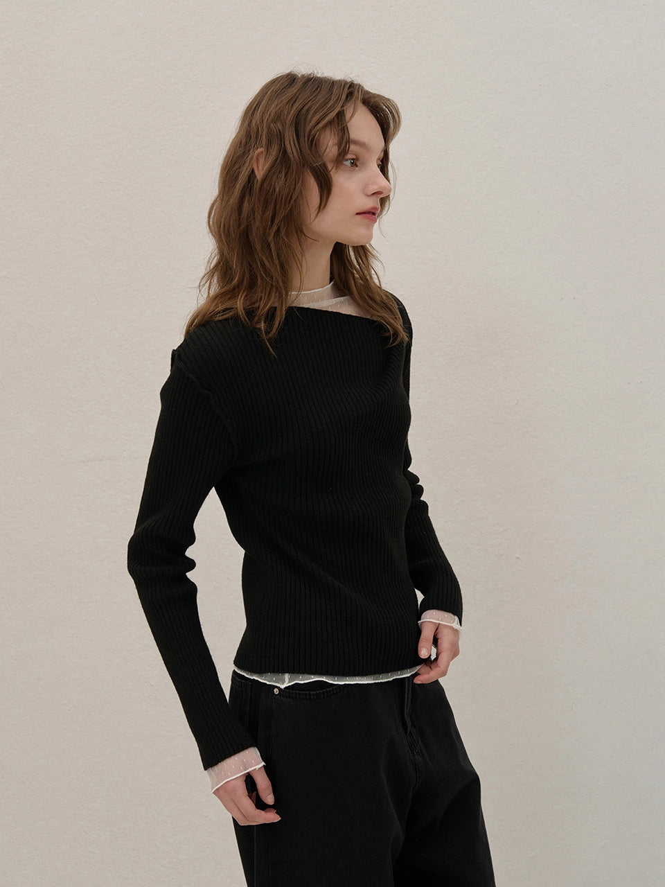 OFF-SHOULDER KNIT BLACK